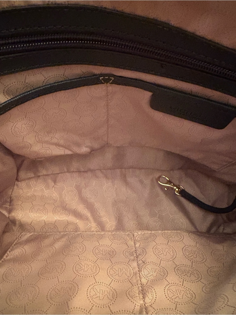 Michael Kors Blue Leather Medium Jet Set Top Zip Tote Navy Blue - Picture 7 of 13